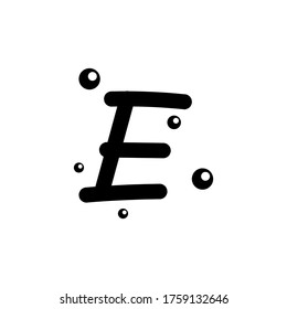E hand drawn alphabet vector design template illustration