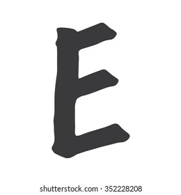 'E' Hand written Marker alphabet vector