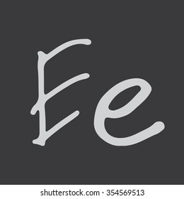 'E' Hand written Marker alphabet vector