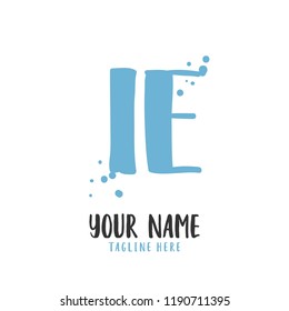 I E Handwritten logo template