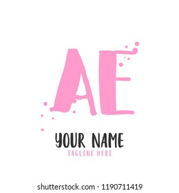 A E Handwritten logo template