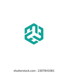 Ilustración de la tecnología de iconos del logotipo del hexágono E