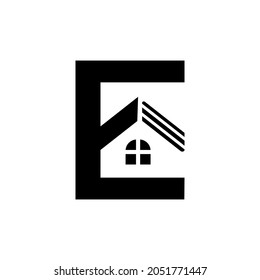E Home design vector template, E Home Logo
