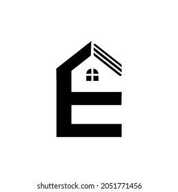 E Home design vector template, E Home Logo