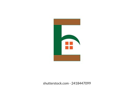 E Home Logo Vector element. Initial logo template design.