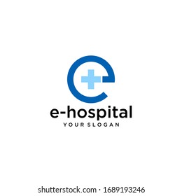 E Hospital Logo Image Vector Template
