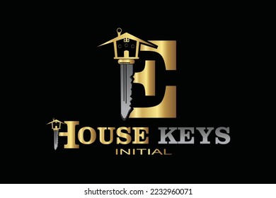 Claves de E House Modelo de logotipo de carta para su marca.