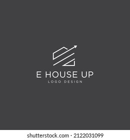 E HOUSE LOGO AND ARROW UP