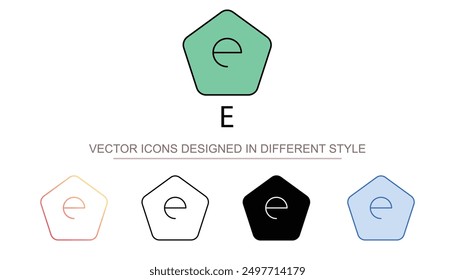 E icon design with white background stock illustration