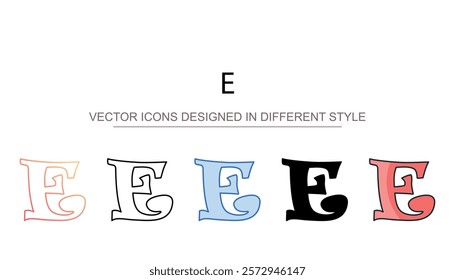 E icon design with white background stock illustration