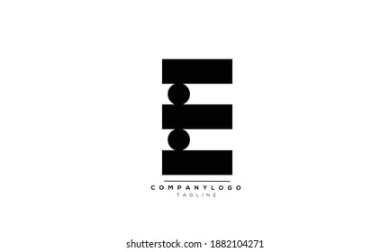 E icon monogram letter text alphabet logo design