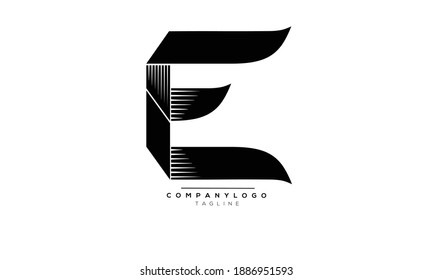 E icon monogram letter text alphabet logo design
