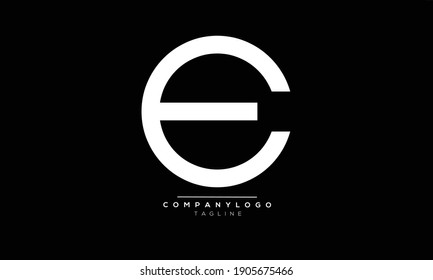 E icon monogram letter text alphabet logo design