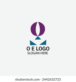 E initial Circle company or E O O E Logo black background Design