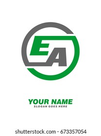 E A initial circle logo template vector
