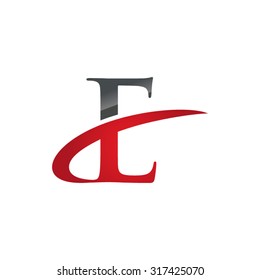 E initial company red swoosh logo