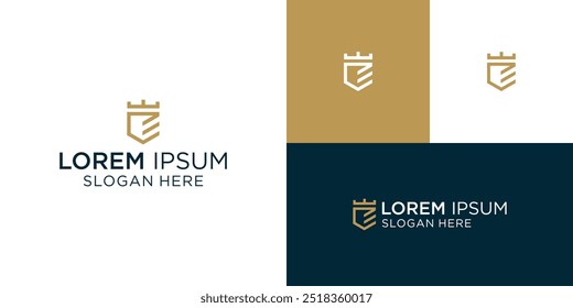 E Initial with Crown Logo Template