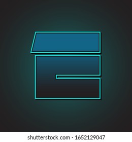 E Initial Futuristic Modern Cyan Light Modern Graphic Design EPS10