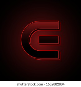 E Initial Futuristic Modern Dark Black Red Light Modern Graphic Design EPS10