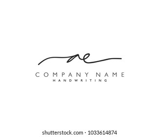 A E Initial handwriting logo