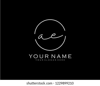 A E Initial handwriting logo 