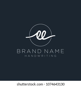 E E Initial handwriting logo template