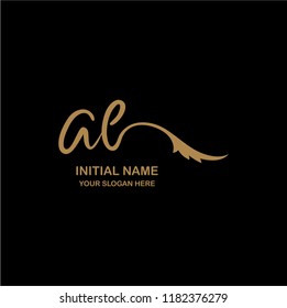 A E Initial Handwriting Logo Template