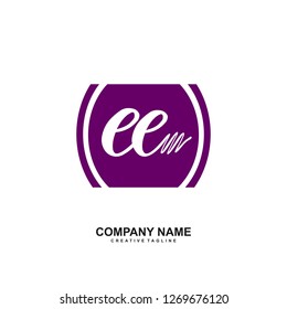 E E Initial Handwriting Logo Template Vector 