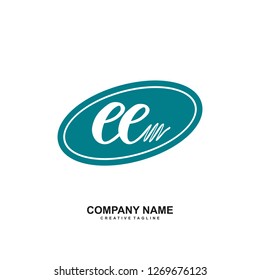 E E Initial Handwriting Logo Template Vector 