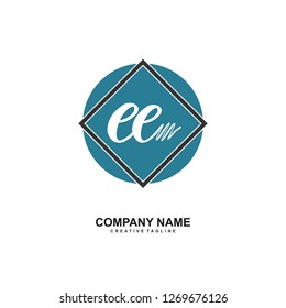 E E Initial Handwriting Logo Template Vector 