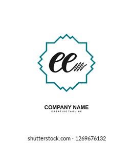 E E Initial Handwriting Logo Template Vector 
