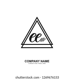 E E Initial Handwriting Logo Template Vector 
