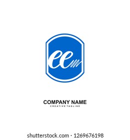 E E Initial Handwriting Logo Template Vector 