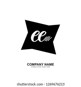 E E Initial Handwriting Logo Template Vector 