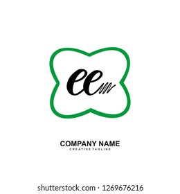 E E Initial Handwriting Logo Template Vector 