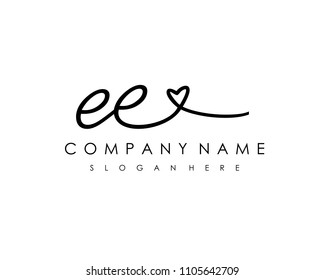 E E Initial handwriting logo vector