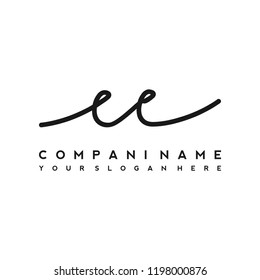 E E Initial handwriting logo vector