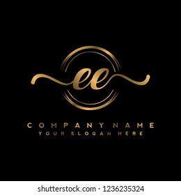 E E Initial handwriting logo vector