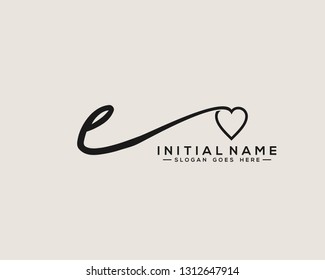 E Initial Handwriting Logo Vector
