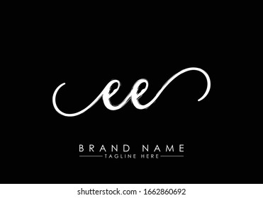 E E Initial handwriting logo vector, Handwriting logo design with Brush, Logo for fashion, team, wedding, luxury logo