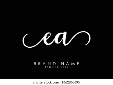E A Initial handwriting logo vector, Handwriting logo design with Brush, Logo for fashion, team, wedding, luxury logo