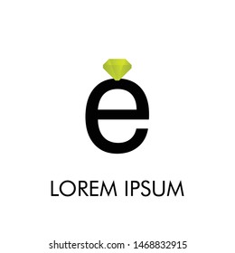 E initial letter with diamond logo icon for jewelry industry or company