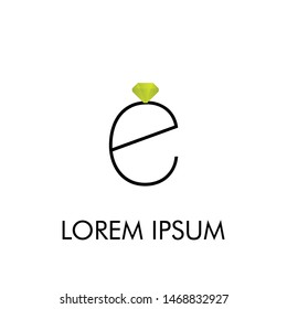 E initial letter with diamond logo icon for jewelry industry or company