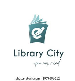 E Initial Letter Flat Modern Book Logo Typ für Bildung, Buchladen, Buchladen, Bibliothek, Einzelhandel, Briefpapier-Firmenlogo