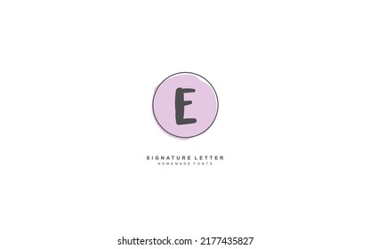 E Initial letter handwriting and  signature logo. A concept with template element.