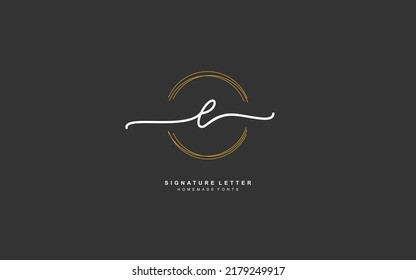 E Initial letter handwriting and  signature logo. A concept with template element.