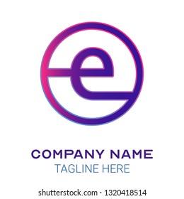E initial letter logo design with gradient of cyan and magenta  color that can be used for business company