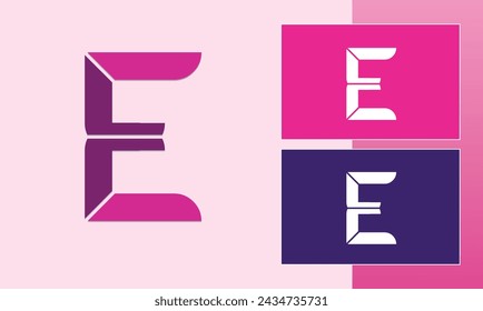 E initial letter logo icon symbol vector graphic design modern minimalist temple