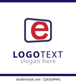 e initial letter logo vector template