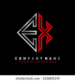 E  initial letter, modern logo design template vector